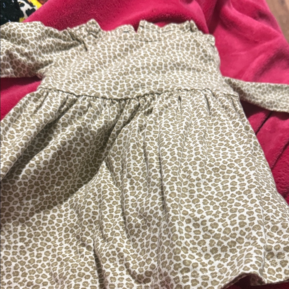 Carter's Cream and Brown Leopard Print Dress